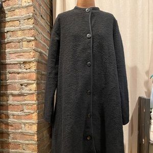 SON DE FLOR Long Black Wool Sweater Coat S